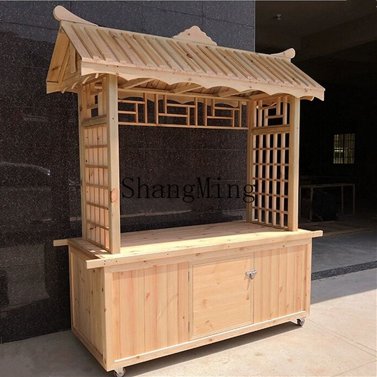 Snacks Food Stall - CL outdoor mobile truck wooden stall
