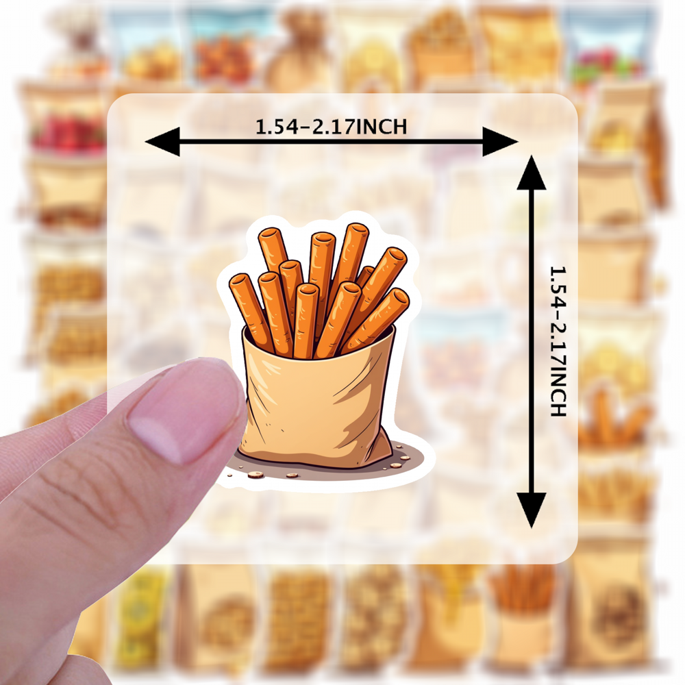 Food Snacks Label - 35pcs-100pcs Decals crunchy Snack Stickers Junk