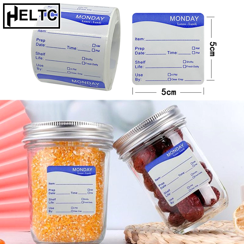 Food Snacks Label - 250Pcs/Roll Kitchen Date Food Sticker Label