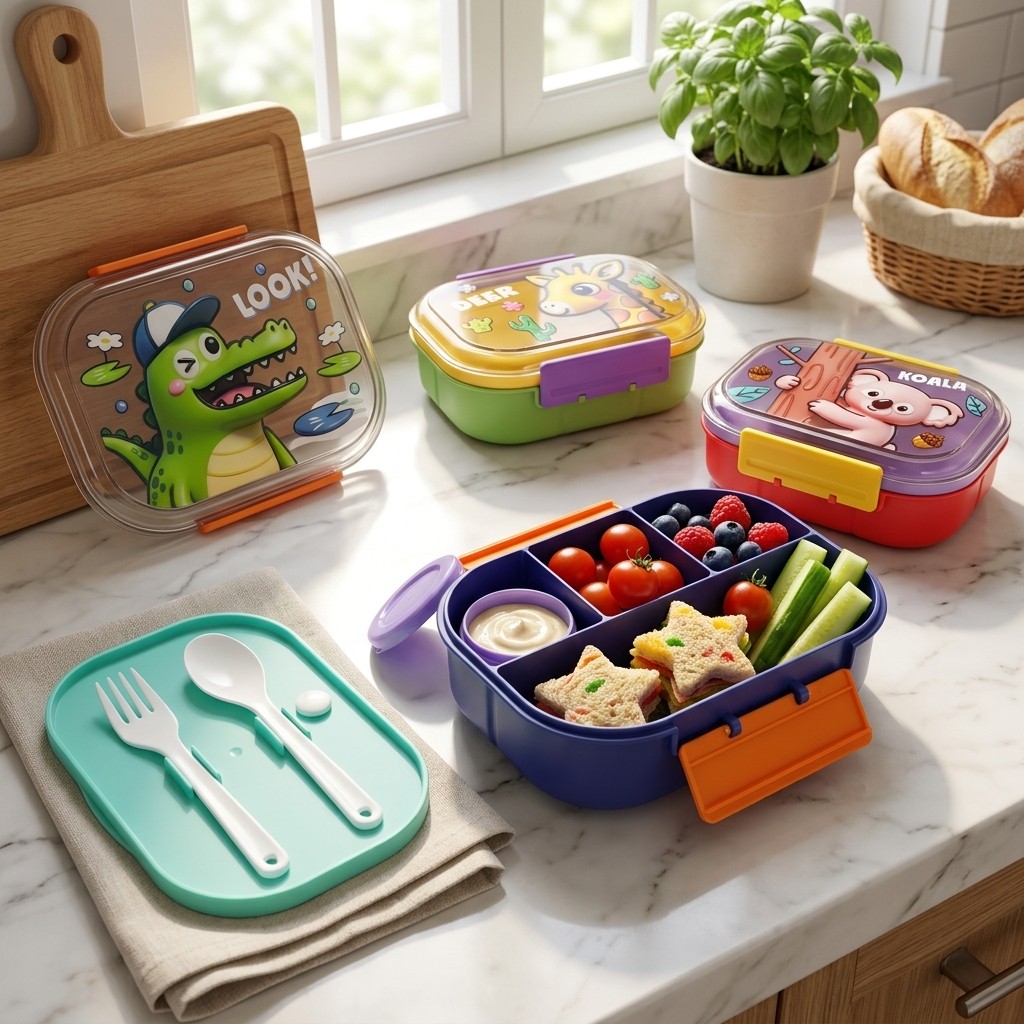 Food Snacks For School - Cute Cartoon Kids Lunch Box 4