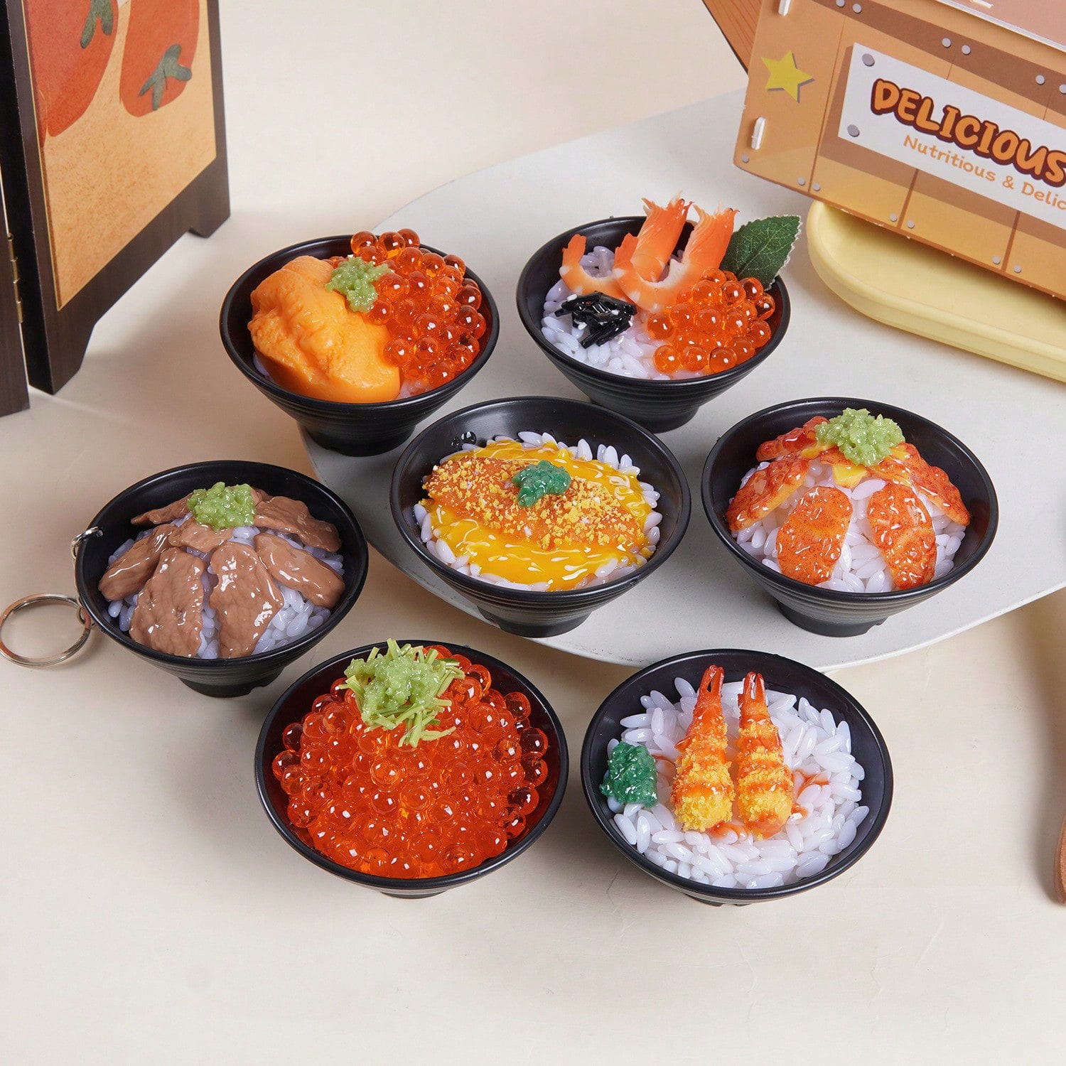 Zinc Food Snacks - 7Cm Simulation Japanese Food Ground Rice