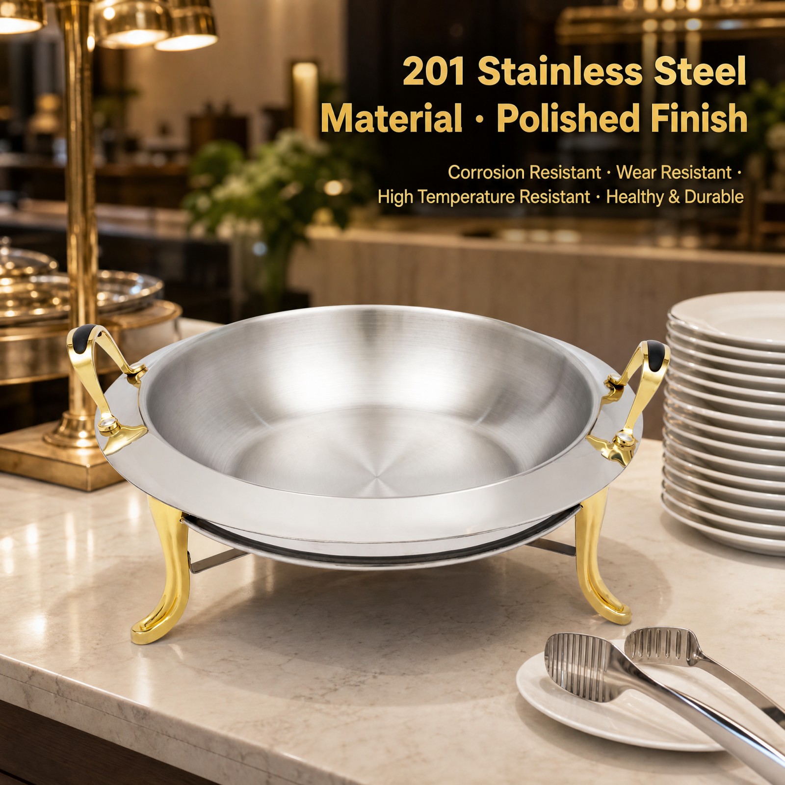 Round Chafing Dish Buffet Set  - Snacks Food Warmer avis et prix
