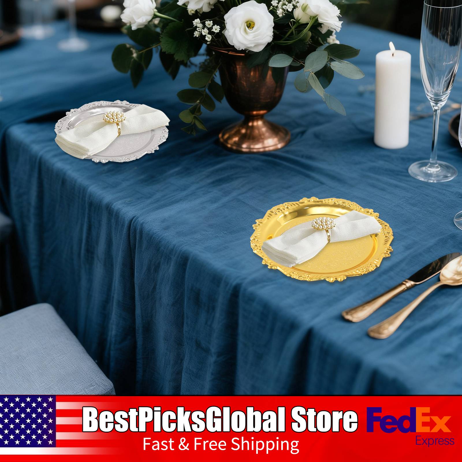 6 PCS Metal Snack Plates Gold/ - Food Snacks Options avis et prix