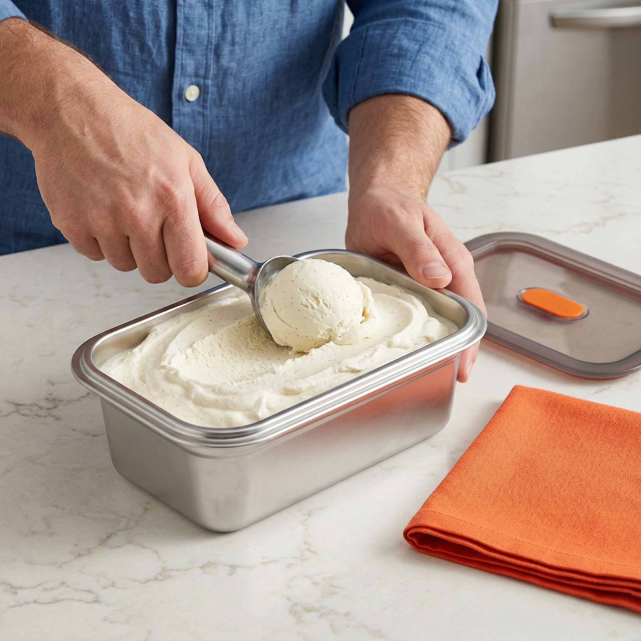 Stainless Steel Ice Cream Stor - Homemade Food Snacks avis et prix