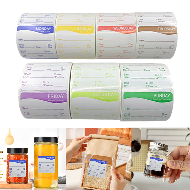250Pcs/Roll Kitchen Date Food  - Food Snacks Label avis et prix
