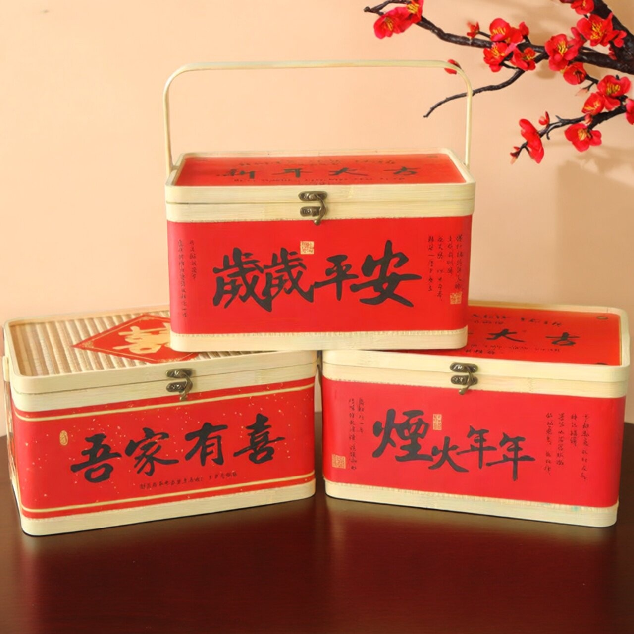 Large Red Gift Box Handheld Ha - Food Snacks Hamper avis et prix