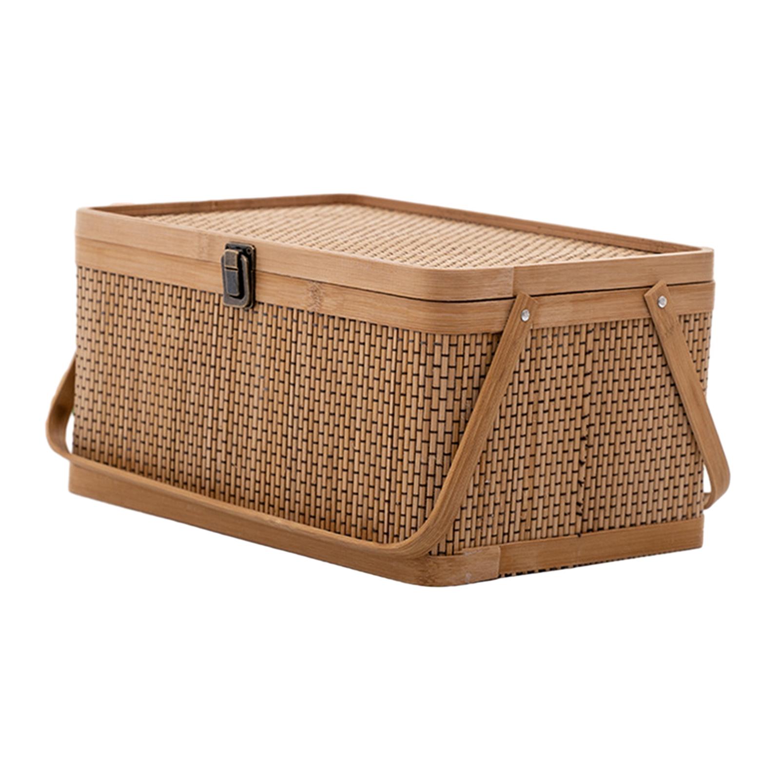 Handcrafted Bamboo Picnic Bask - Food Snacks Hamper avis et prix