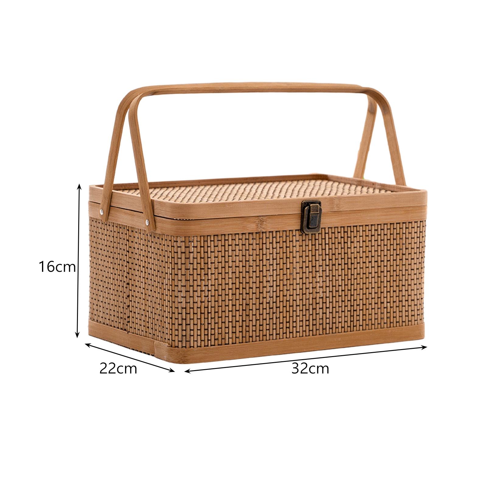 Handcrafted Bamboo Picnic Bask - Food Snacks Hamper avis et prix