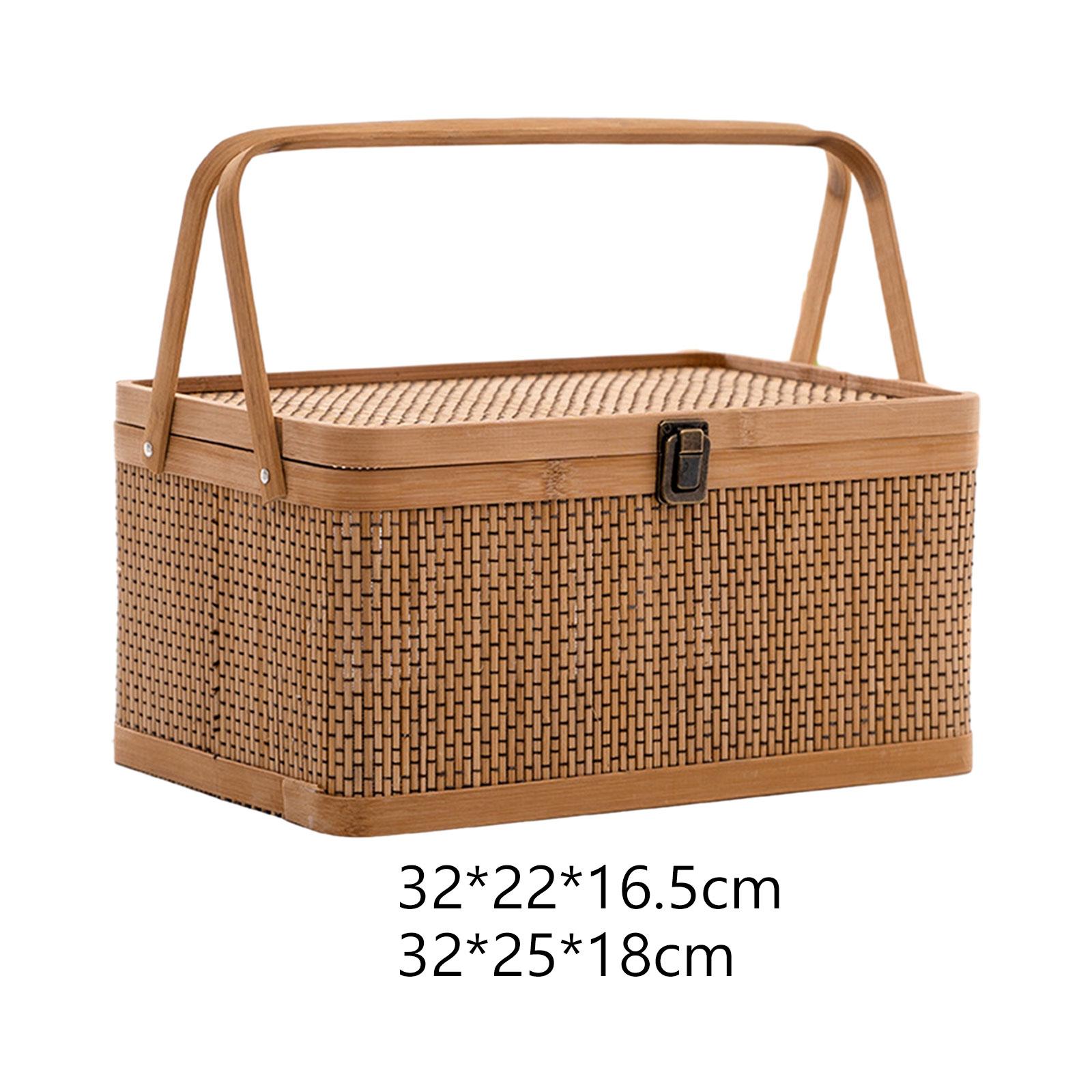 Handcrafted Bamboo Picnic Bask - Food Snacks Hamper avis et prix