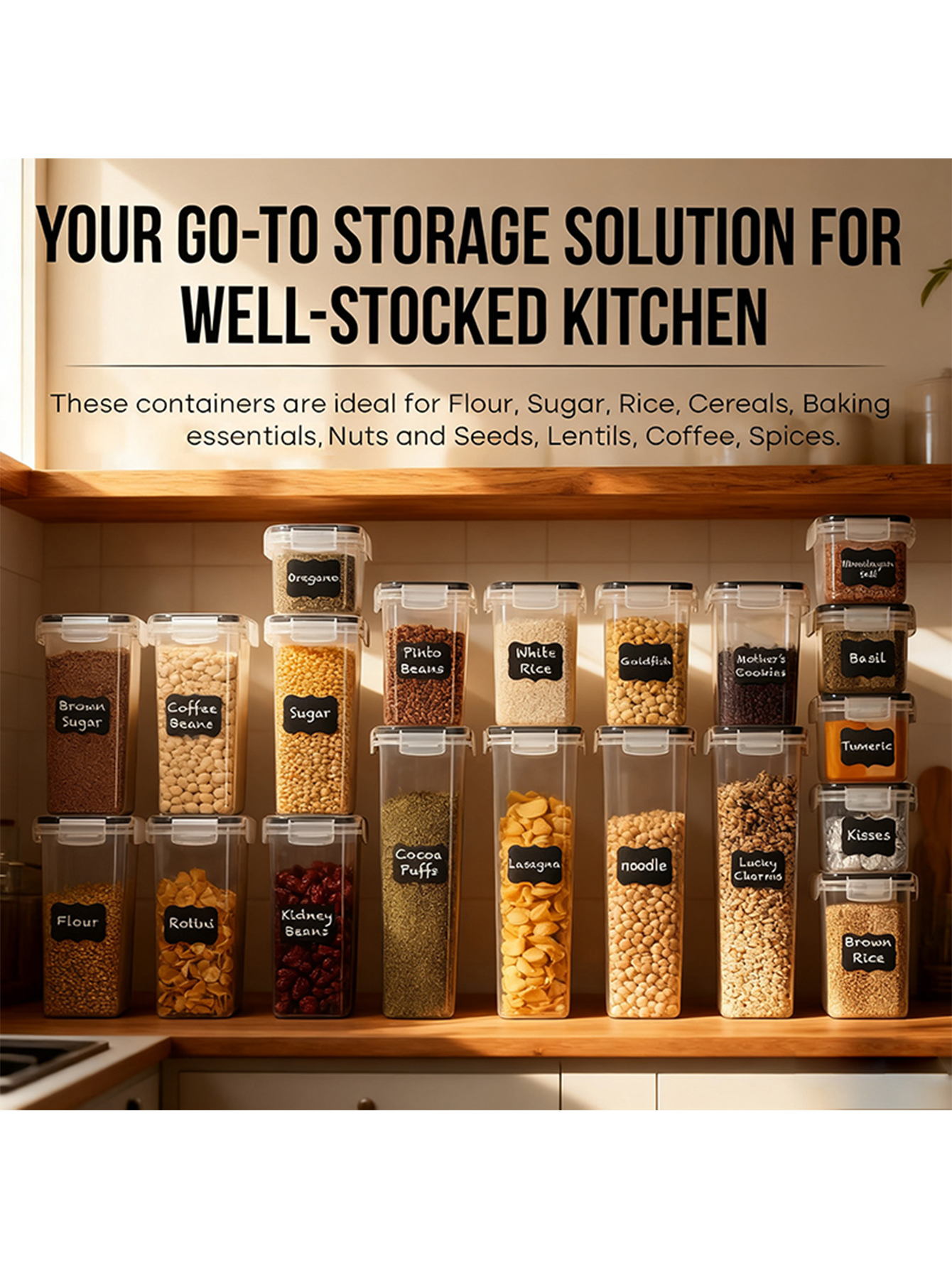30PCS-Airtight storage bins, m - Food Snacks Label avis et prix