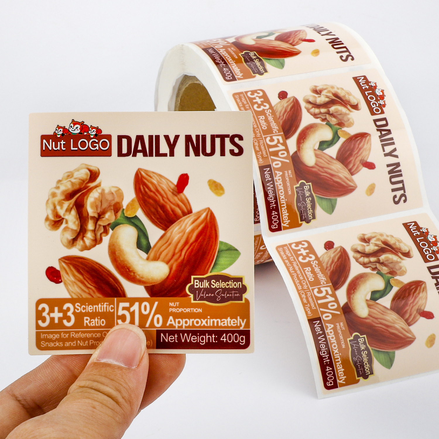 Custom snack stickers, nuts, d - Food Snacks Label avis et prix