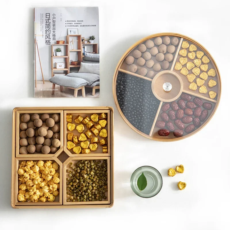 Bamboo Divided Nut Storage Tra - Food Platter Snacks avis et prix