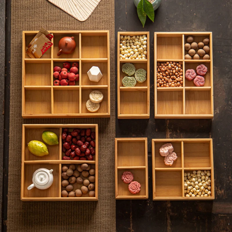 Bamboo Divided Nut Storage Tra - Food Platter Snacks avis et prix