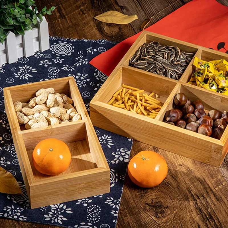 Bamboo Divided Nut Storage Tra - Food Platter Snacks avis et prix