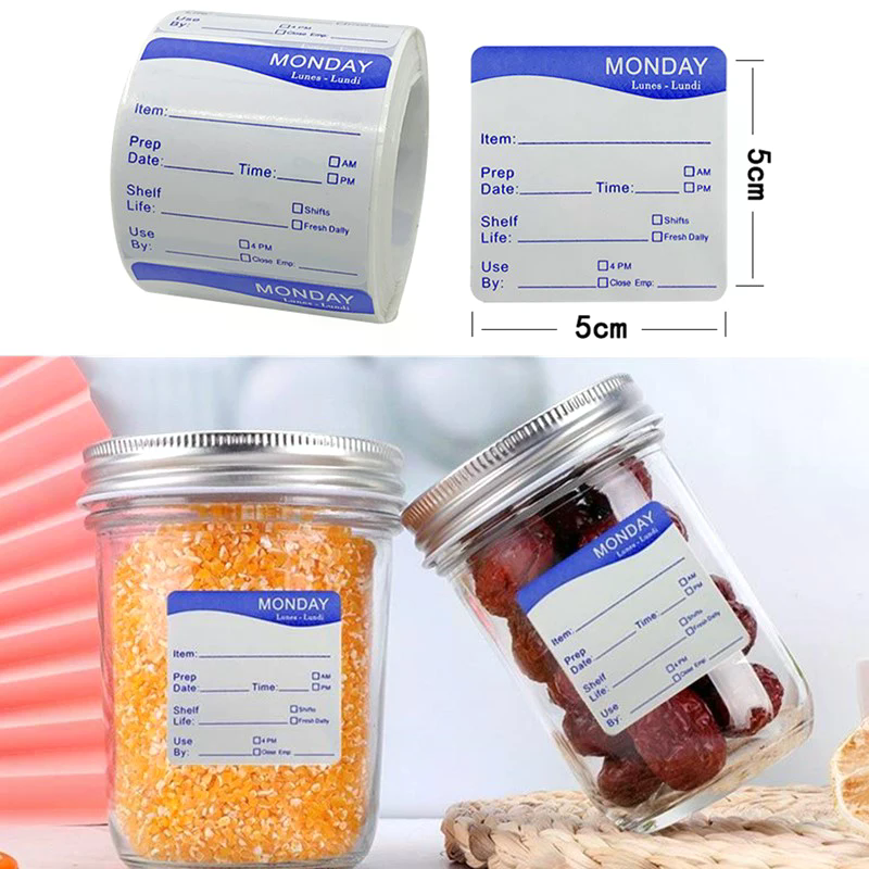 250Pcs/Roll Kitchen Date Food  - Food Snacks Label avis et prix
