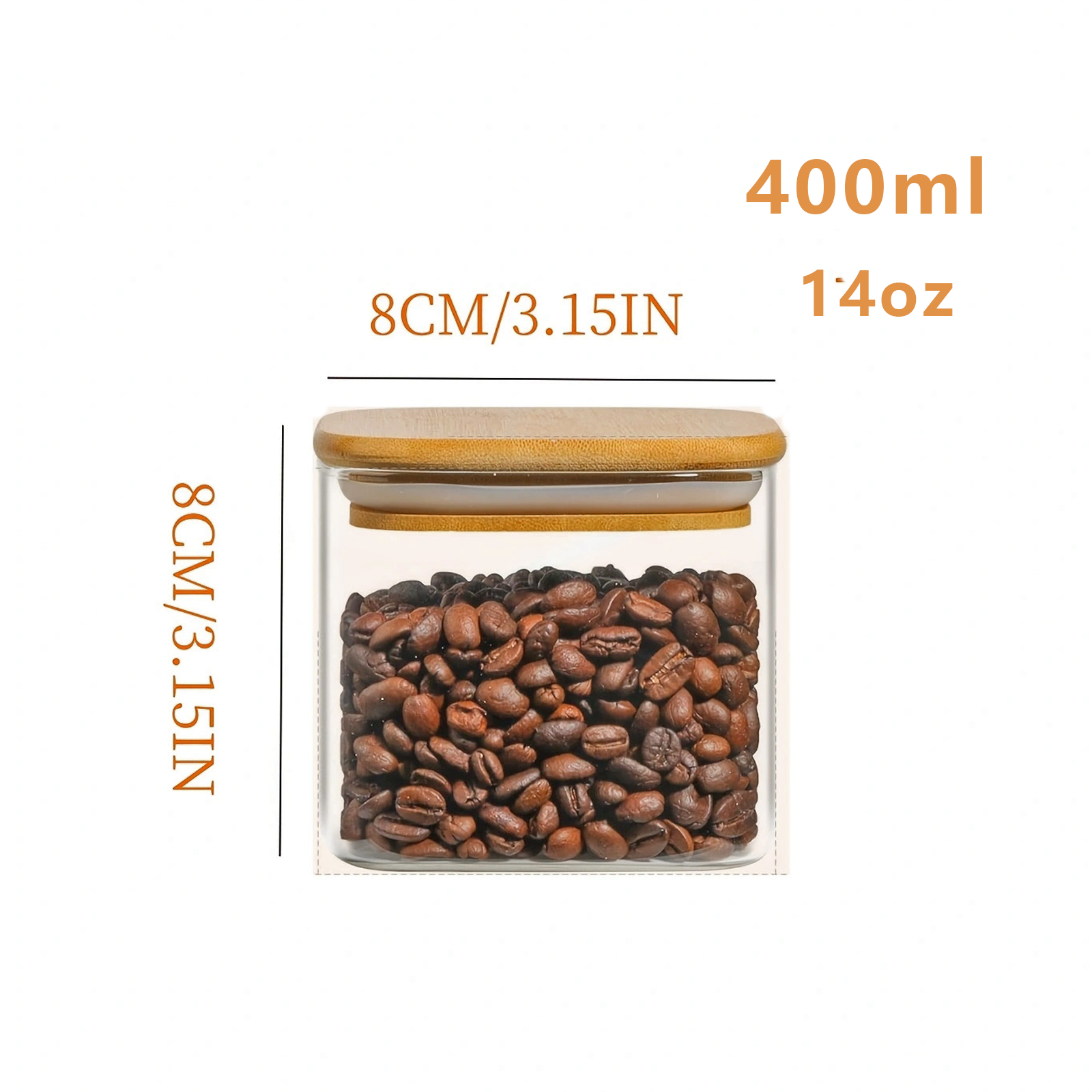 2/4/6/12Pcs-400Ml Square Glass - Food Snacks Candy avis et prix