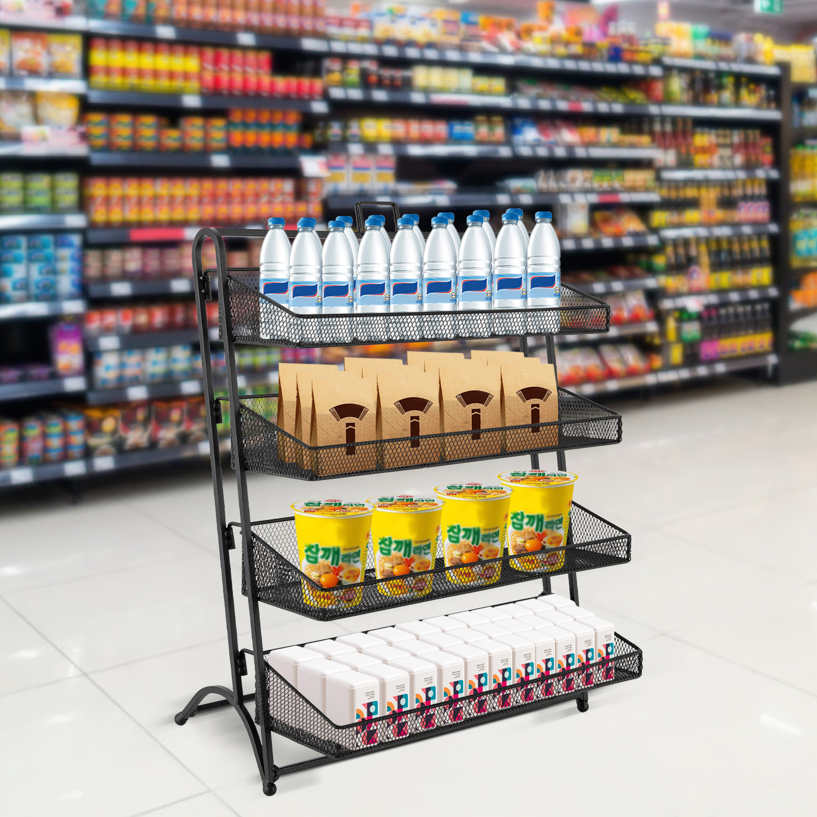 4 Tiers Retail Candy Display R - Food Snacks With Iron avis et prix