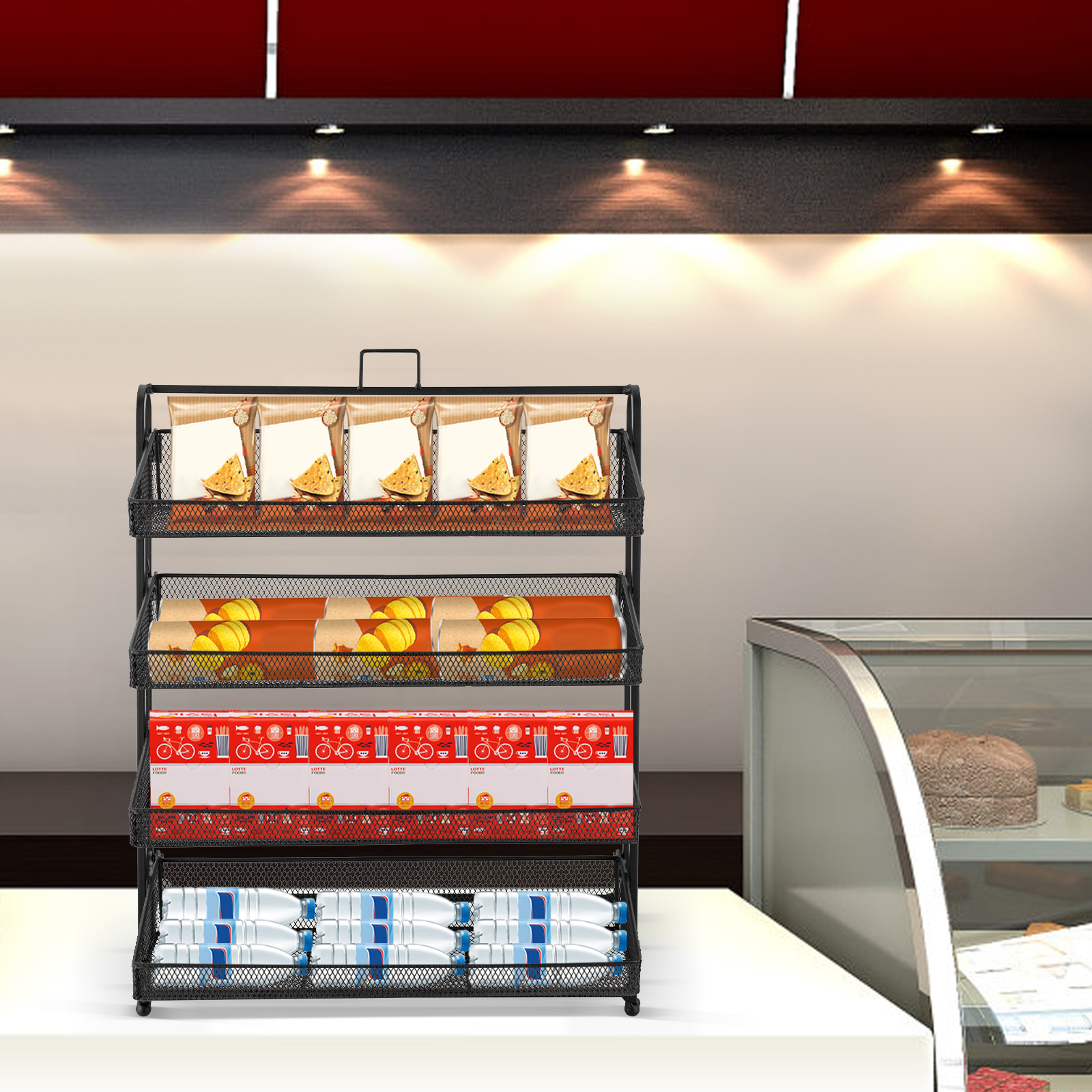 4 Tiers Retail Candy Display R - Food Snacks With Iron avis et prix