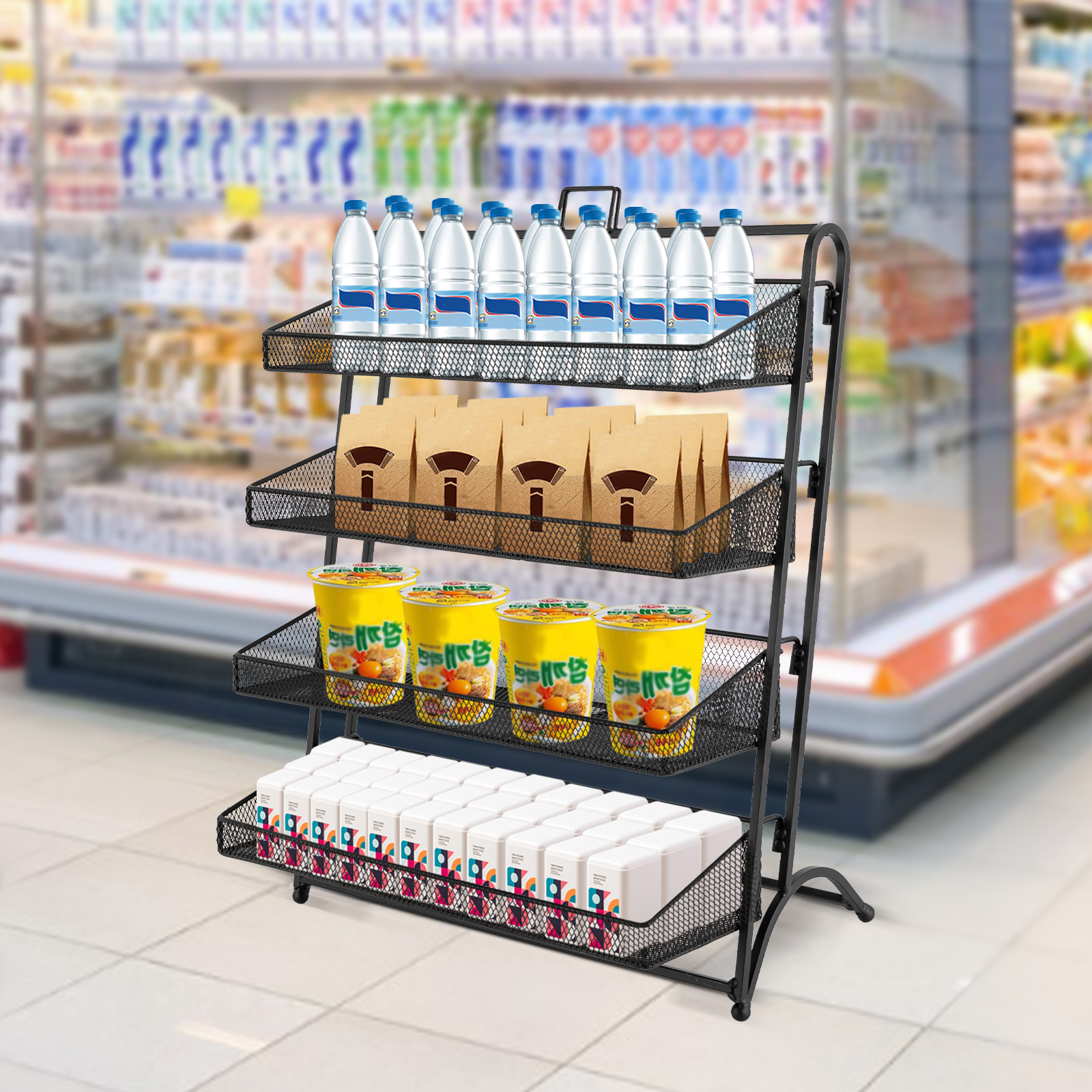 4 Tiers Retail Candy Display R - Food Snacks With Iron avis et prix