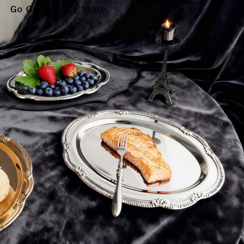 European Vintage Embossed Silv - Food Platter Snacks avis et prix