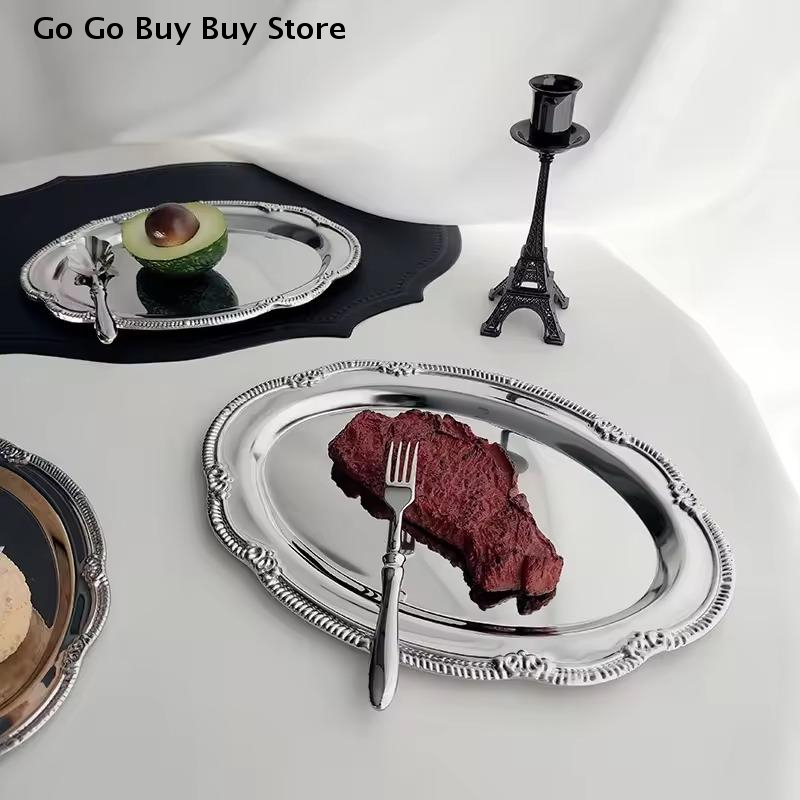 European Vintage Embossed Silv - Food Platter Snacks avis et prix