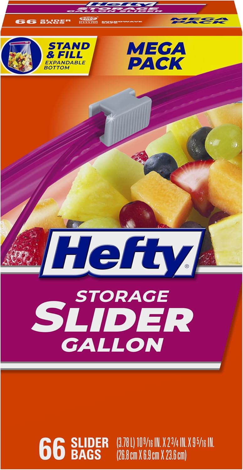 Hefty Slider Gallon Storage Ba - Food Snacks Label avis et prix