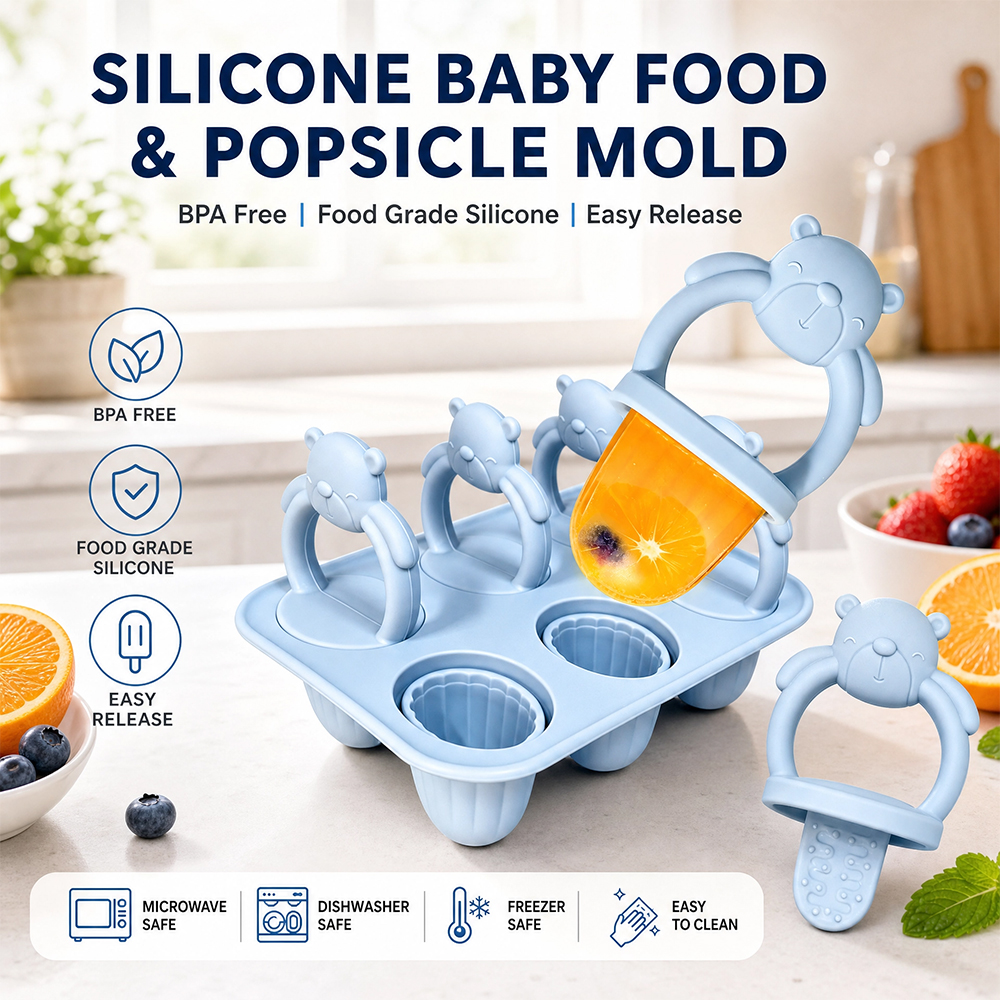 6-compartment silicone bear po - Homemade Food Snacks avis et prix
