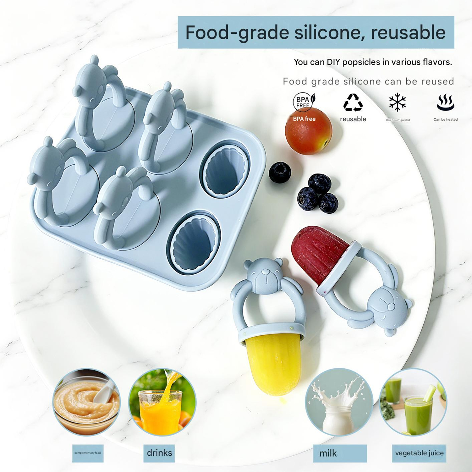 6-compartment silicone bear po - Homemade Food Snacks avis et prix