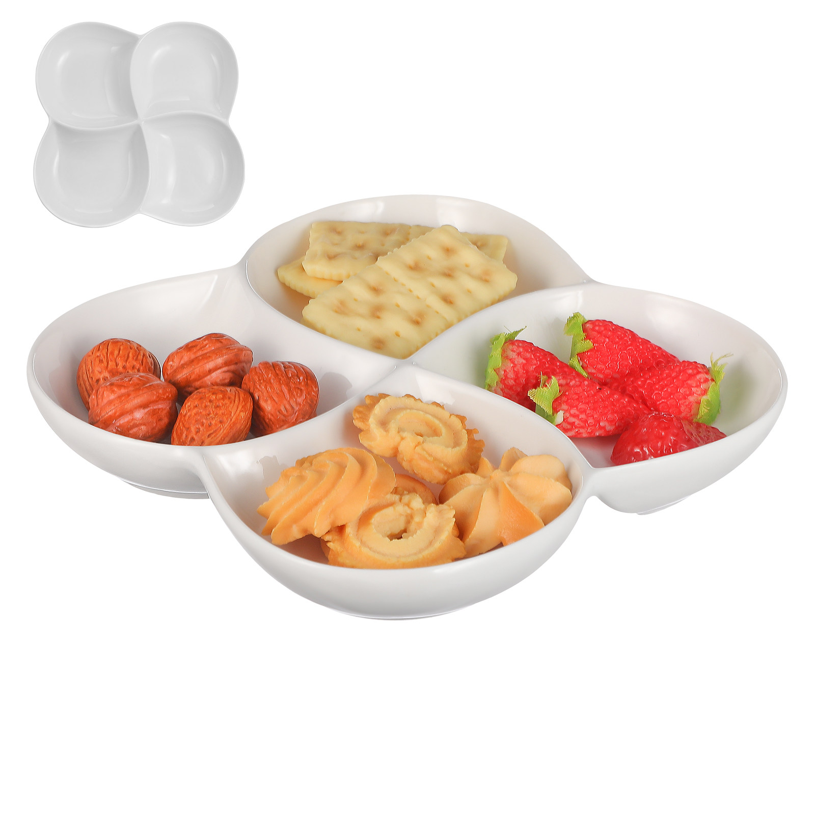 Ceramic Food Plate 4-Compartme - Food Snacks Company avis et prix