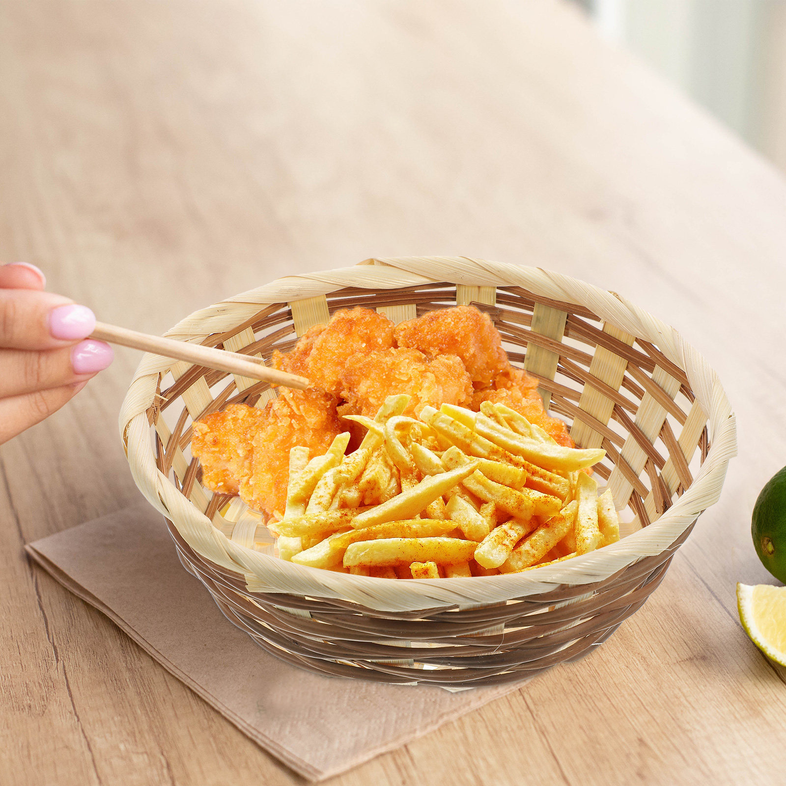 3Pcs Hand Made Bamboo Woven Ba - Homemade Food Snacks avis et prix