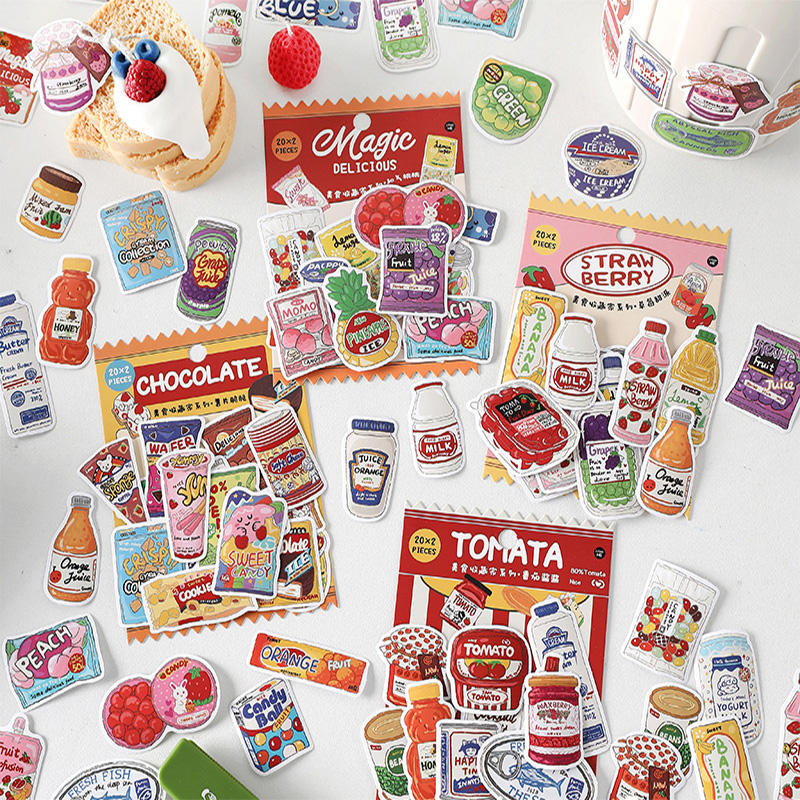 Cute Food Stickers Fast Food S - Food Snacks Label avis et prix