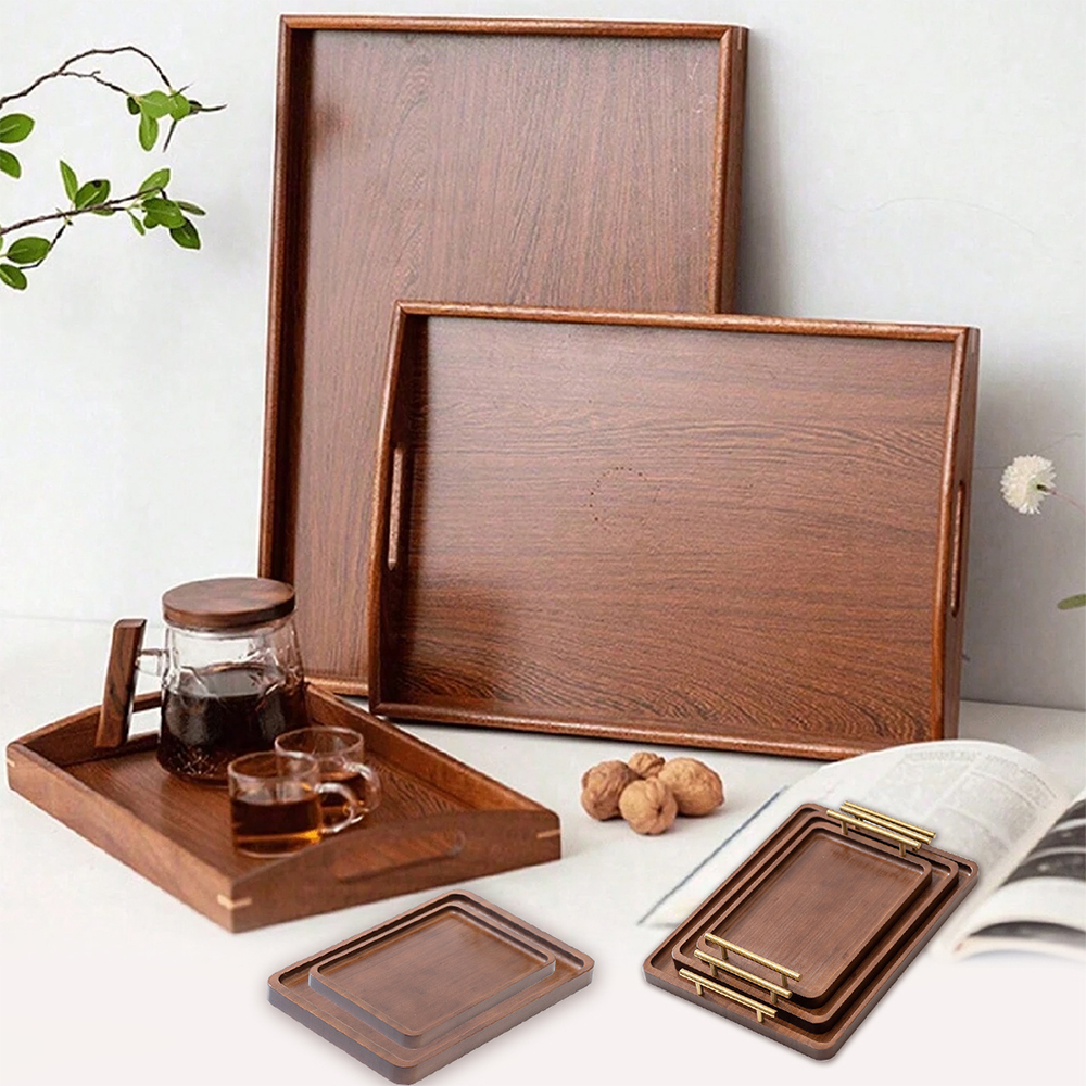 Wooden Serving Tray with Handl - Food Platter Snacks avis et prix
