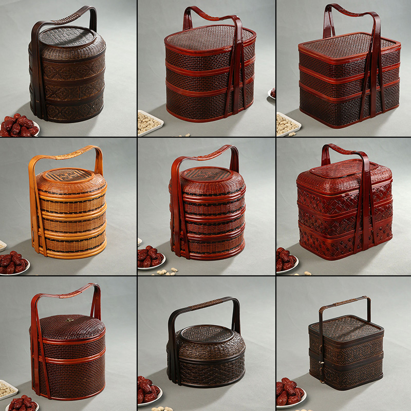 Bamboo Picnic Basket with Lid  - Food Snacks Hamper avis et prix